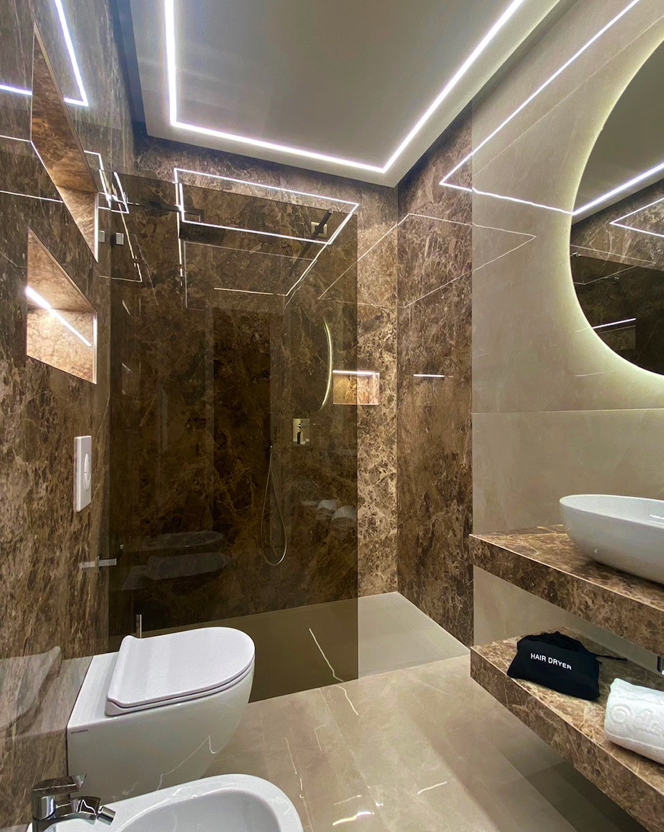 bagno in marmo suite loggia villa del sogno 5 stelle